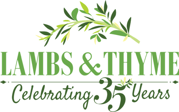 Lambs & Thyme logo with tagline Celebrating 35 years